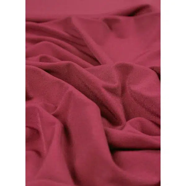 REMNANT Cranberry Polyester Jersey Fabric - 150cm x 150cm | Truro Fabrics