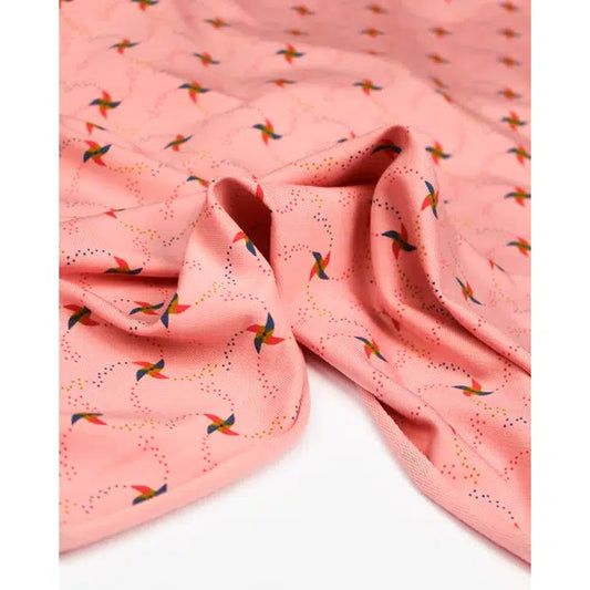 REMNANT Modal French Terry Penny Pinwheel Pink - 120cm x 150cm – view 2 | Truro Fabrics
