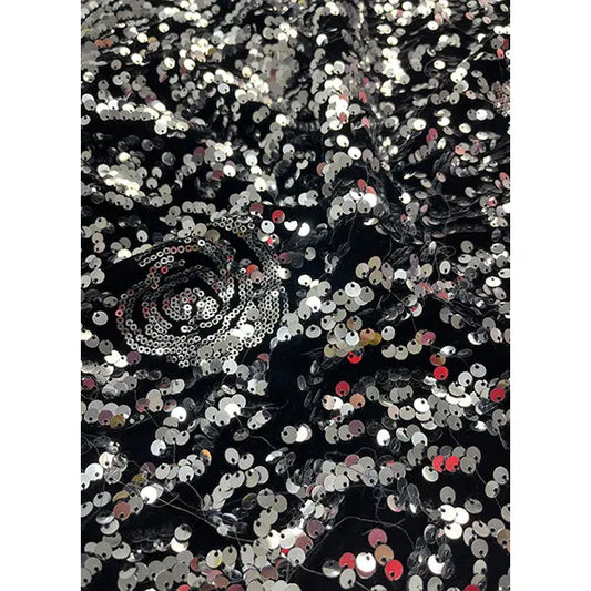 REMNANT Sequin Velvet Fabric - 70cm x 140cm – view 2 | Truro Fabrics