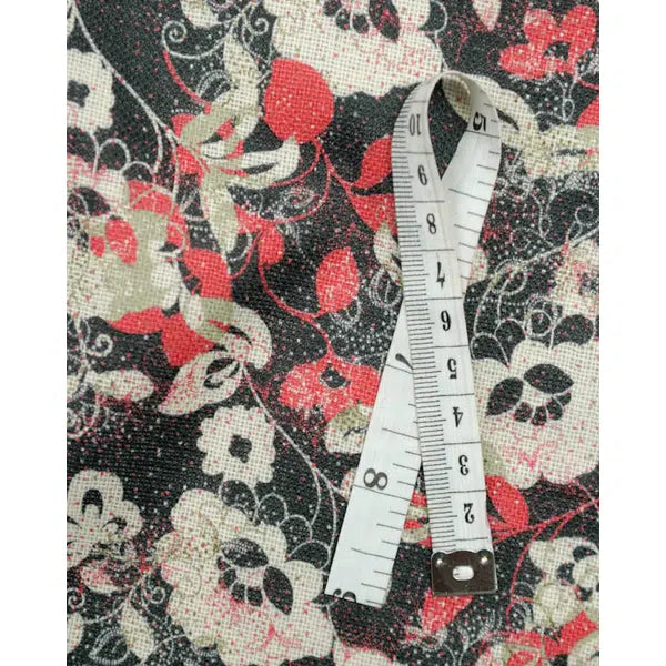REMNANT Wool Challis Scatter Floral Red - 150cm x 140cm – view 2 | Truro Fabrics