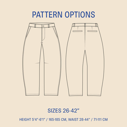 Barrel Chino Pants Sewing Pattern