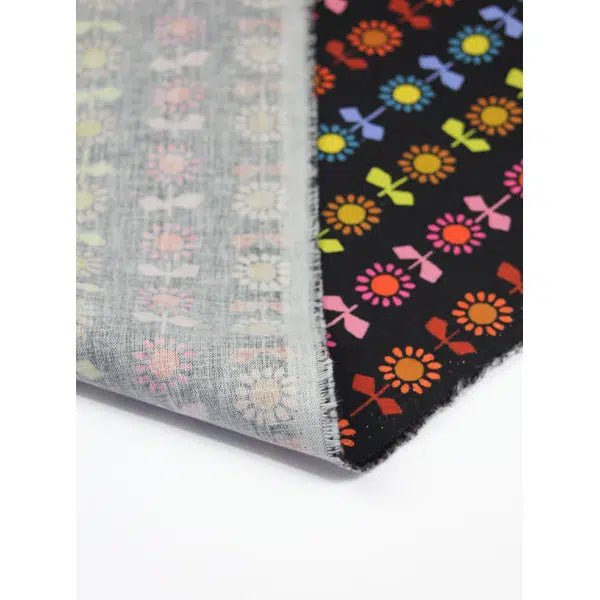 Ruby Star Society Canvas Fabric - Daisy Stripe - Black – view 5 | Truro Fabrics