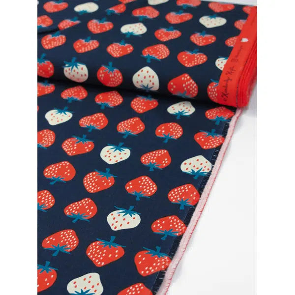 Ruby Star Society Canvas Fabric - Strawberry Navy – view 3 | Truro Fabrics