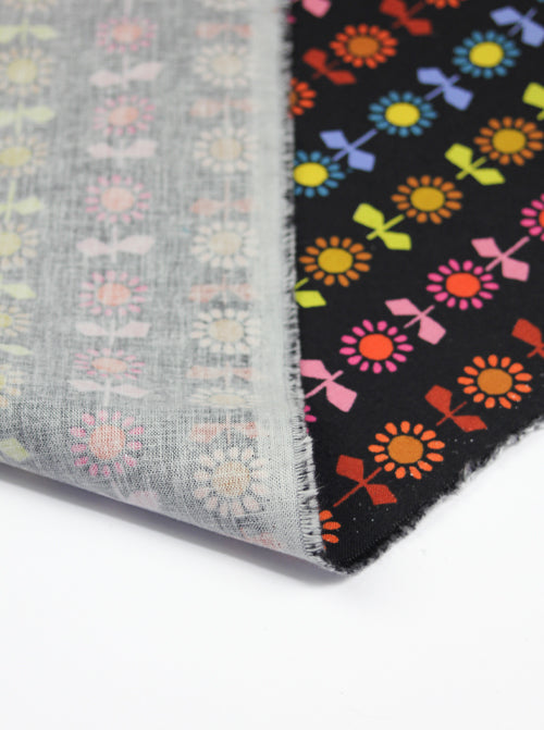 Ruby Star Society Canvas Fabric - Daisy Stripe - Black