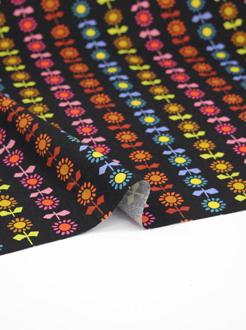 Ruby Star Society Canvas Fabric - Daisy Stripe - Black