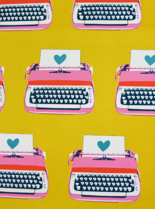 Ruby Star Society Cotton Linen Fabric - Typewriters Canvas - Golden Hour
