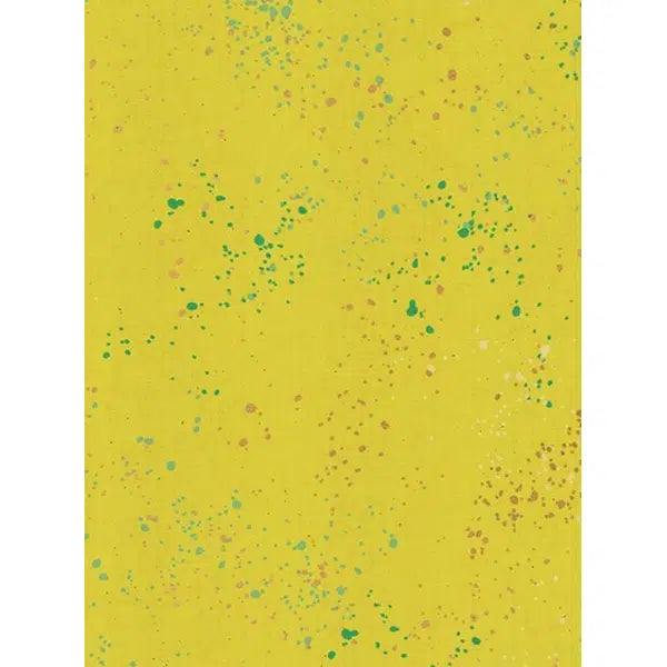 Ruby Star Society Cotton Fabric - Speckled - Metallic Citron | Truro Fabrics