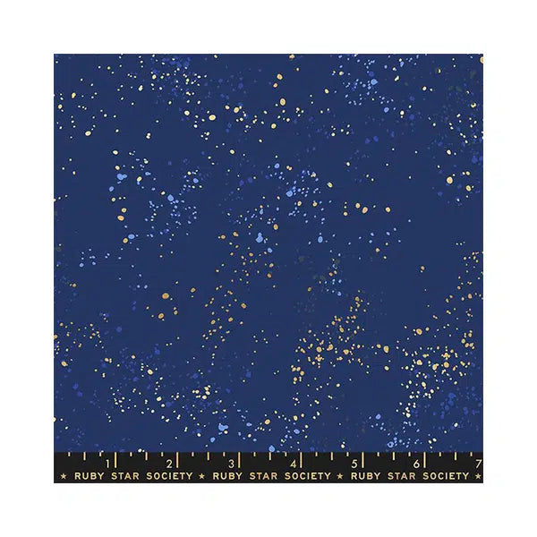 Ruby Star Society Cotton Fabric - Speckled - Metallic Navy – view 2 | Truro Fabrics