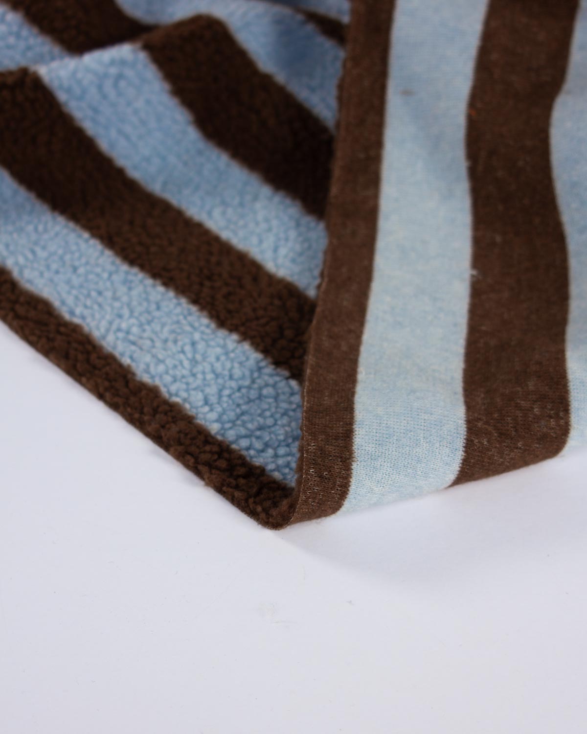 Teddy Sherpa Fleece Fabric - Chocolate Stripe