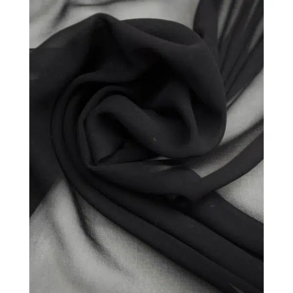Silk Chiffon Fabric - Black – view 3 | Truro Fabrics