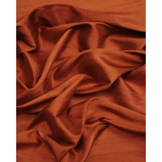 Silk Dupion Fabric - Rust – view 2 | Truro Fabrics