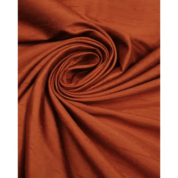 Silk Dupion Fabric - Rust – view 3 | Truro Fabrics
