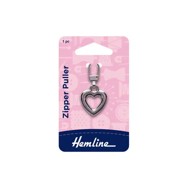 Silver Heart Zipper Pull | Truro Fabrics