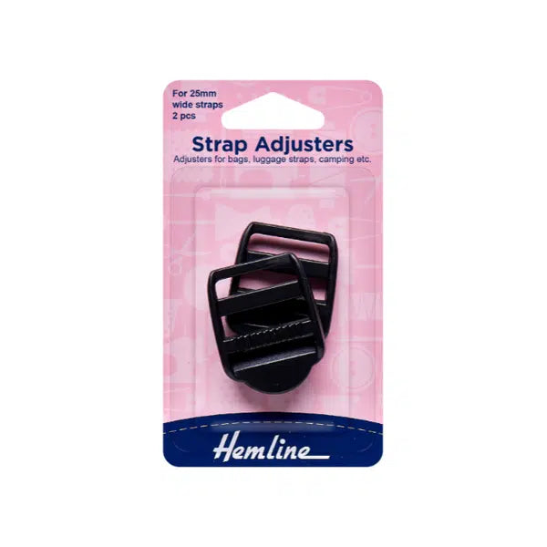 Strap Adjusters 25mm - Black | Truro Fabrics
