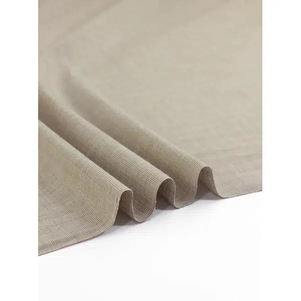 Stretch Cotton Fabric - Petite Plaid Biscotti – view 4 | Truro Fabrics