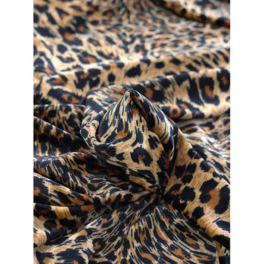Stretch Velour Fabric - Leopard Print – view 2 | Truro Fabrics