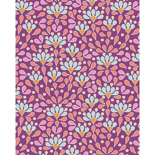 Tilda Patchwork Cotton Fabric - Cotton Beach - Sea Anemone Lilac | Truro Fabrics