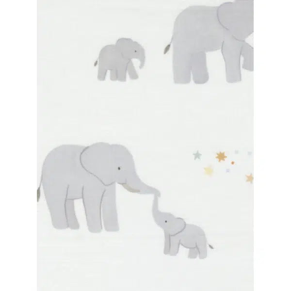 To The Moon And Back - Patchwork Cotton Fabric - Elephants - Dove | Truro Fabrics
