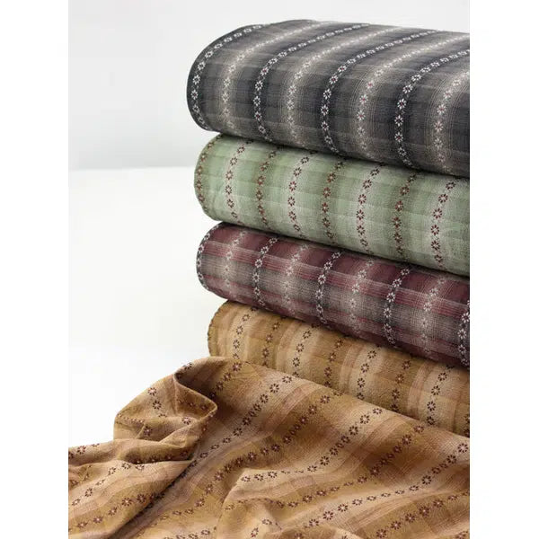 Tochio Yarn Dyed Cotton Fabric - Flowerline Sage – view 6 | Truro Fabrics