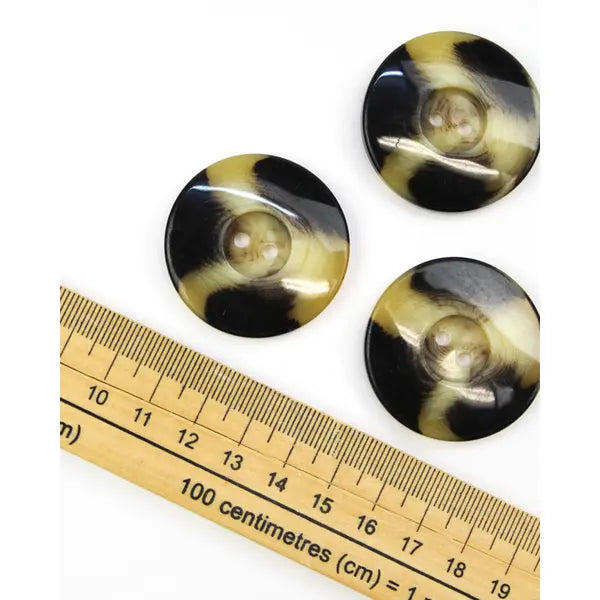 Button - Tortoise Shell - 38mm – view 3 – Truro Fabrics