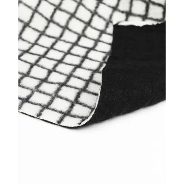 Two-Faced Grid Check Knit Fabric - Black & White