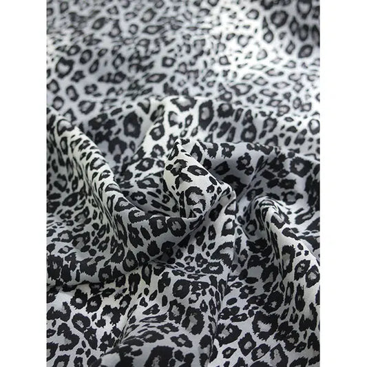 Viscose Challis Fabric - Chrome Leopard