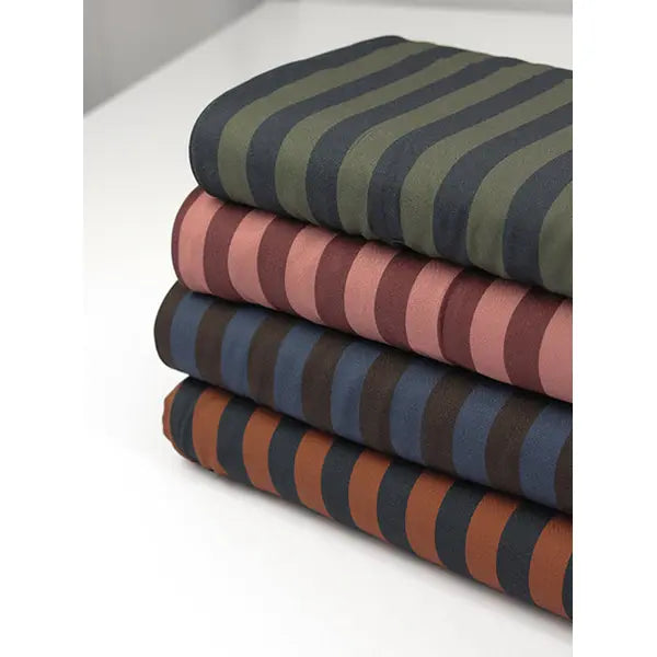 100% Viscose Twill Fabric - Cadence Stripe - Cinnamon – view 5 – Truro Fabrics
