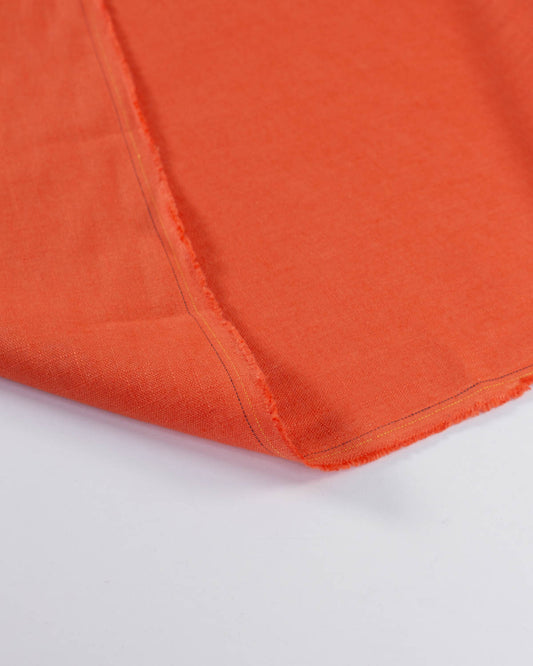 Washed Linen Fabric - Carrot