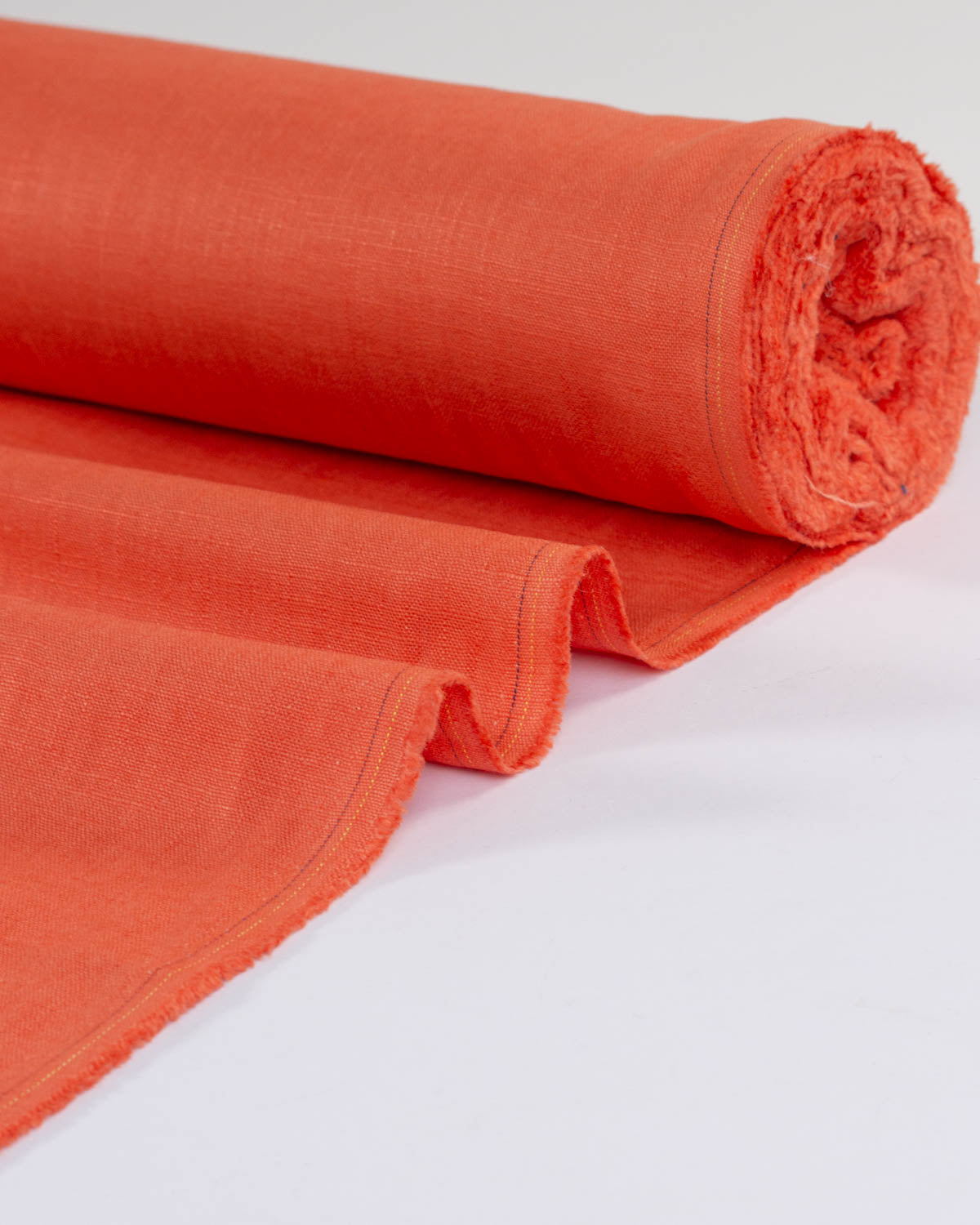 Washed Linen Fabric - Carrot