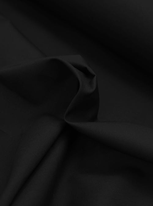 Plain Cotton Poplin Fabric - Black