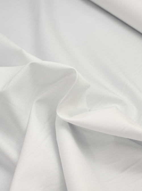 Plain Cotton Poplin Fabric - White