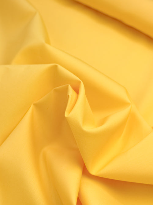 Plain Cotton Poplin Fabric - Yellow