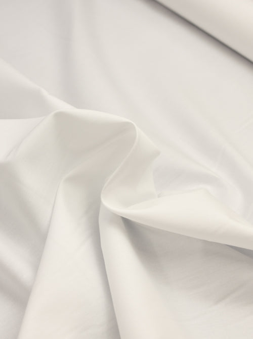 Plain Cotton Poplin Fabric - Ivory