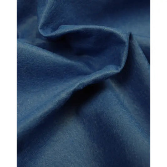 Wool & Viscose Felt Fabric - Mid Blue | Truro Fabrics