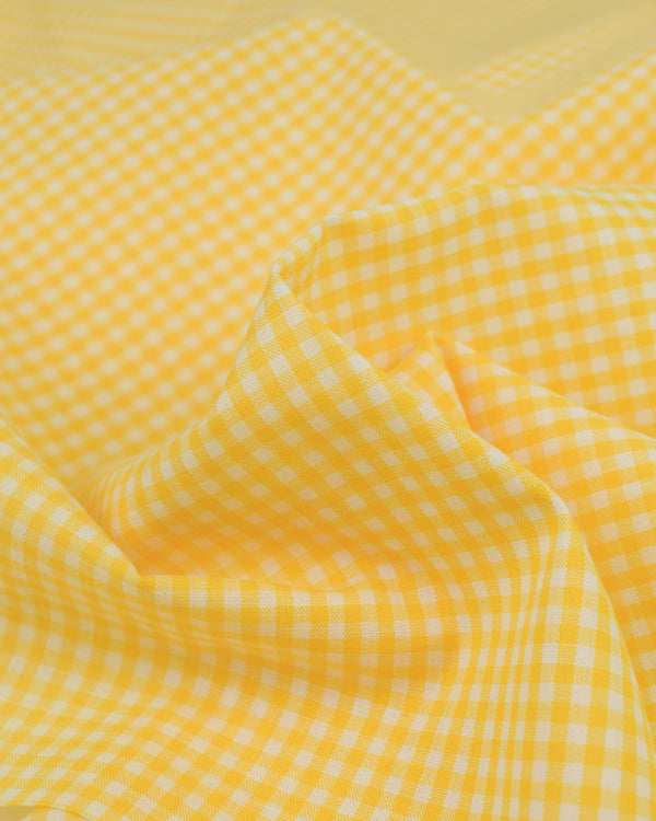 Yarn Dyed Cotton Fabric - 3mm Gingham Yellow