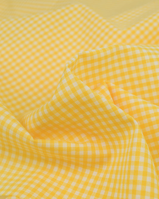 Yarn Dyed Cotton Fabric - 3mm Gingham Yellow