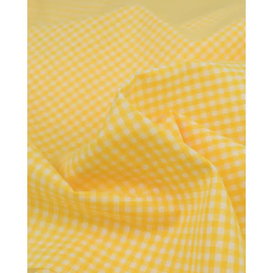 Yarn Dyed Cotton Fabric - 3mm Gingham Yellow | Truro Fabrics