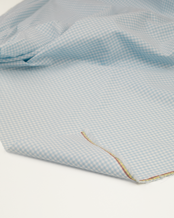 Yarn Dyed Cotton Fabric - 3mm Gingham Baby Blue