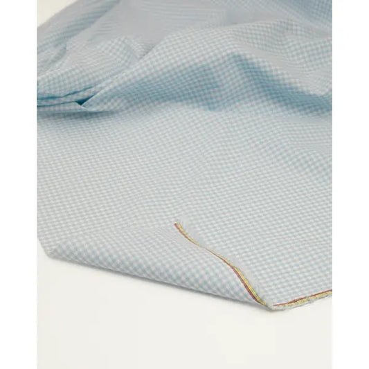 Yarn Dyed Cotton Fabric - 3mm Gingham Baby Blue | Truro Fabrics