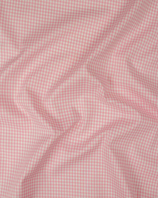 Yarn Dyed Cotton Fabric - 3mm Gingham Baby Pink