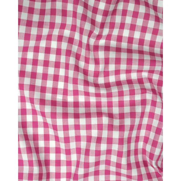 Yarn Dyed Cotton Fabric - 9mm Gingham Fuschia | Truro Fabrics