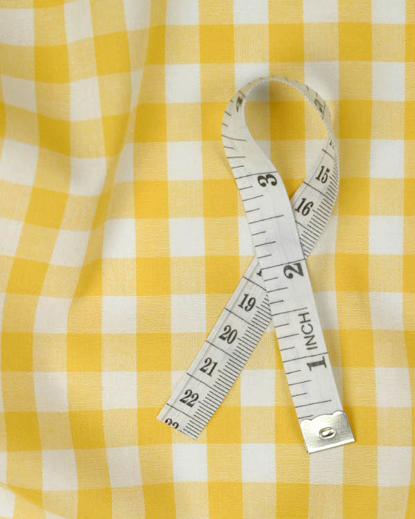 Yarn Dyed Cotton Fabric - 9mm Gingham Yellow