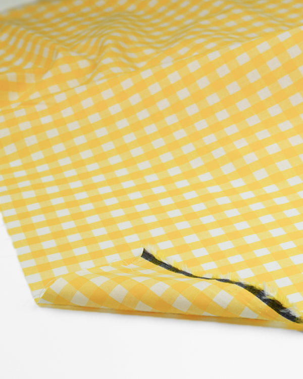 Yarn Dyed Cotton Fabric - 9mm Gingham Yellow