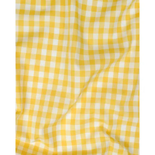 Yarn Dyed Cotton Fabric - 9mm Gingham Yellow | Truro Fabrics