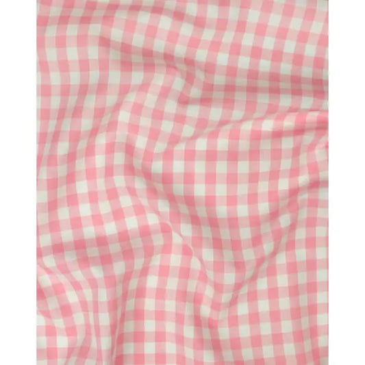 Yarn Dyed Cotton Fabric - 9mm Gingham Baby Pink | Truro Fabrics