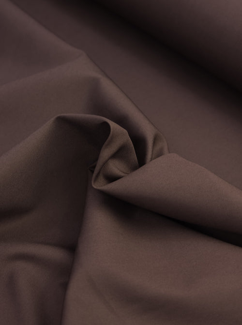 Plain Cotton Poplin Fabric - Chocolate Brown