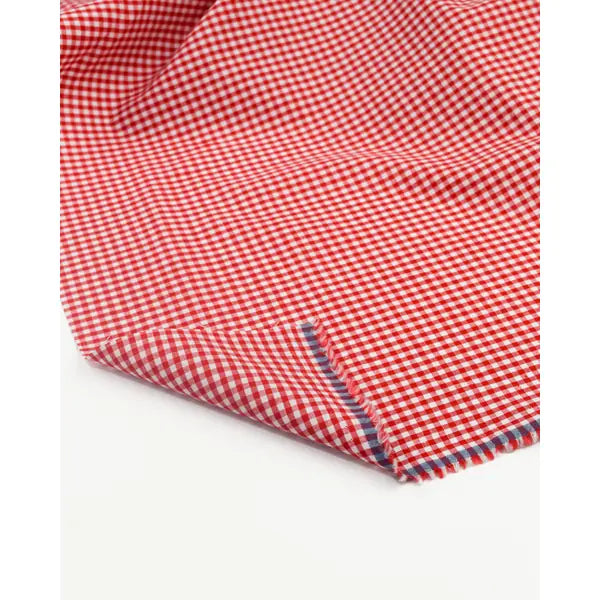 Yarn Dyed Cotton Fabric - 3mm Gingham Red | Truro Fabrics