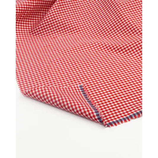 Yarn Dyed Cotton Fabric - 3mm Gingham Red | Truro Fabrics