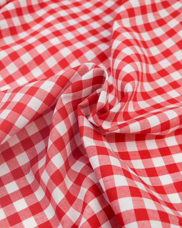 Yarn Dyed Cotton Fabric - 9mm Gingham Red