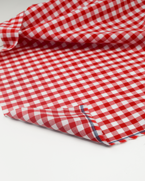 Yarn Dyed Cotton Fabric - 9mm Gingham Red